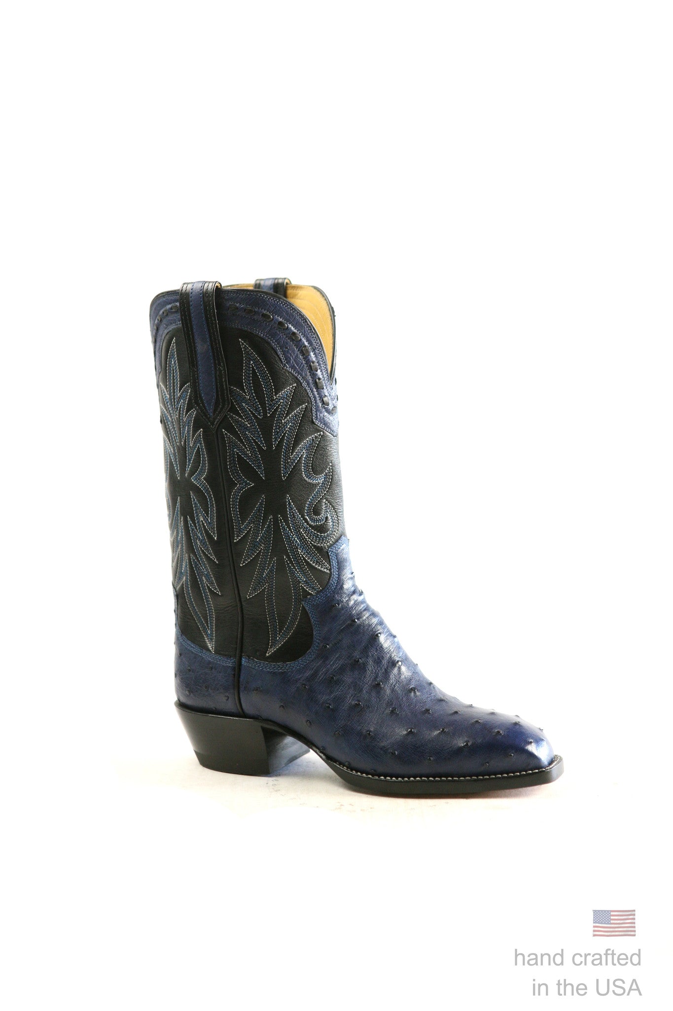 Blue Ostrich Cowboy Boots; Size 8 D SOLD OUT