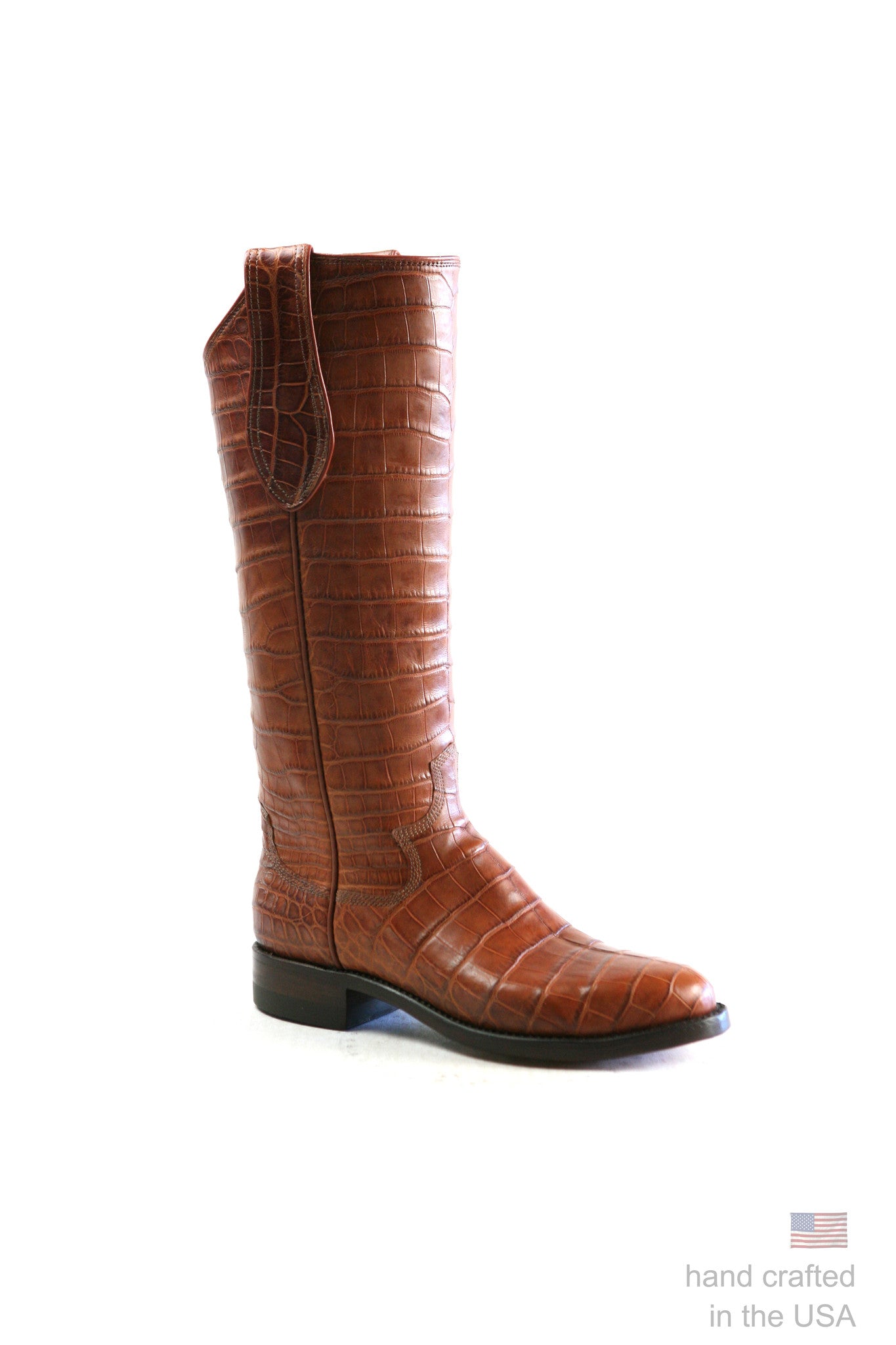 Cognac Alligator Boots: Size 6.5B